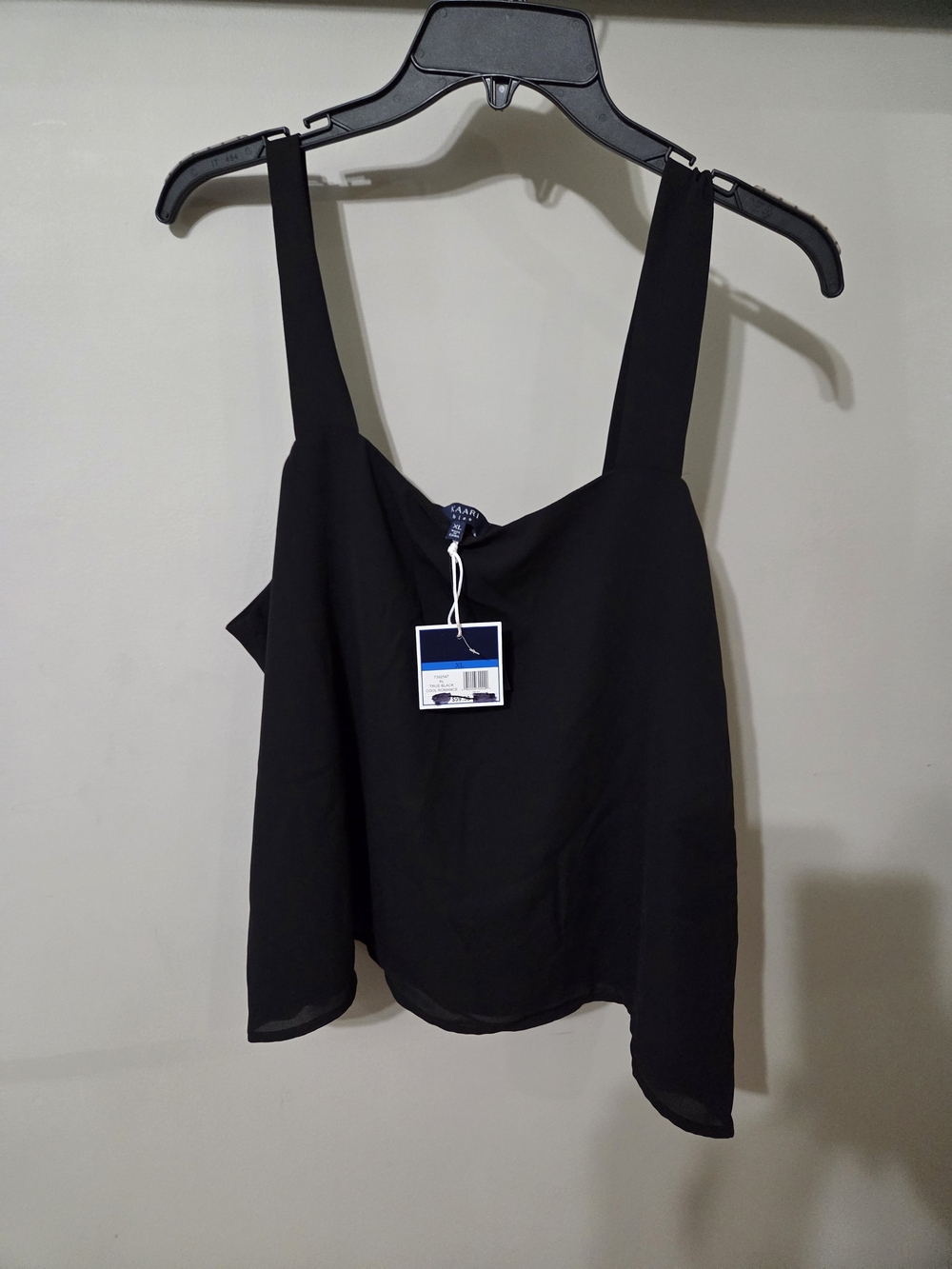 Kaari Blue Black Square-Neck Layered Camisole